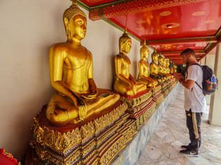 model with statues in thailand