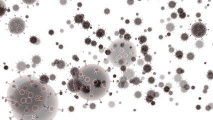 Coronavirus disease COVID-19 infection medical isolated. China pathogen respiratory influenza covid virus cells.