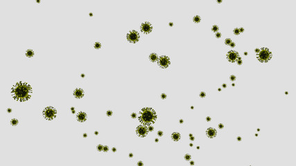 white background covid green corona viruses render 3d cgi