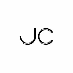 JC Logo monogram with slice rounded modern design template