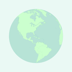 Globe isolated America side