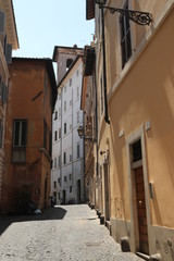narrow street in old town rome italy