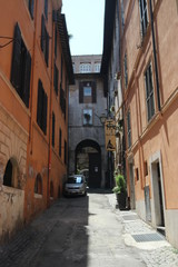 narrow street in old town rome italy