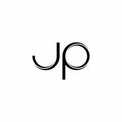 JP Logo monogram with slice rounded modern design template