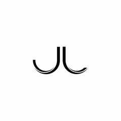 JL Logo monogram with slice rounded modern design template