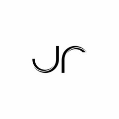 JR Logo monogram with slice rounded modern design template