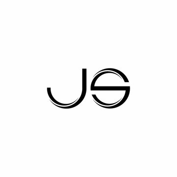 JS Logo monogram with slice rounded modern design template