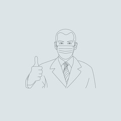 The doctor wearing a mask anti corona virus