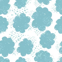 Poster Im Rahmen Abstract cloudy texture wallpaper. Hand drawn cloud sky seamless pattern. © smth.design