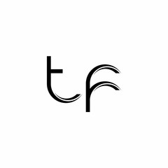 TF Logo monogram with slice rounded modern design template