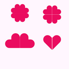 set of heart icons
