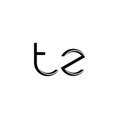 TZ Logo monogram with slice rounded modern design template