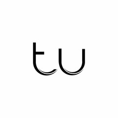 TU Logo monogram with slice rounded modern design template