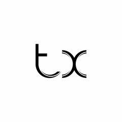 Fototapeta na wymiar TX Logo monogram with slice rounded modern design template