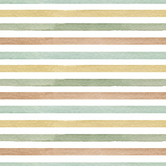 Motif harmonieux dessiné à la main à l& 39 aquarelle avec des rayures abstraites dans la palette de couleurs chaudes d& 39 été (bleu, vert, beige) isolé sur fond blanc. Bon pour le textile, le fond, le papier d& 39 emballage, etc.
