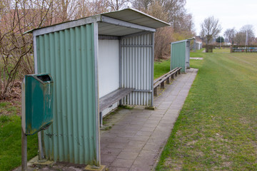 Fototapeta premium Empty football fields and sports fields in the Netherlands after the corona Covid-19 virus and the lock down that resulted from it