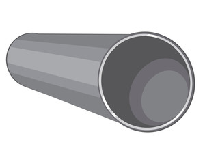 Pipe slice is isolated on a white background for design, single flat vector stock illustration with cutaway pipeline as a concept of water drainage system
