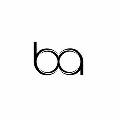 BA Logo monogram with slice rounded modern design template