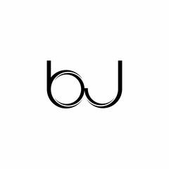 BJ Logo monogram with slice rounded modern design template