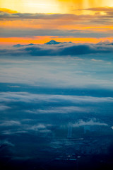 Fototapeta premium Fog above the Inntal and Innsbruck