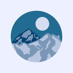 Mountains vector illustration. Flat design.