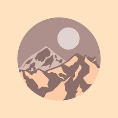 Mountains vector illustration. Flat design.