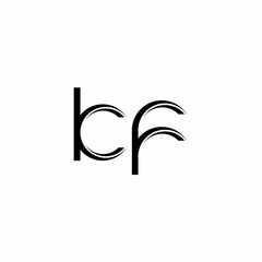 KF Logo monogram with slice rounded modern design template