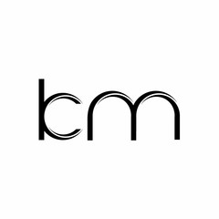 KM Logo monogram with slice rounded modern design template