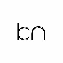 KN Logo monogram with slice rounded modern design template