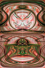 Abstract art illustration in brown and green colors. Many multi-colored waving lines.