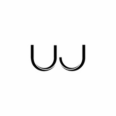 UJ Logo monogram with slice rounded modern design template