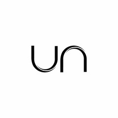 UN Logo monogram with slice rounded modern design template