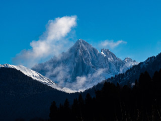Les Alpes vues de Combloux en Savoie en France