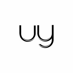 UY Logo monogram with slice rounded modern design template