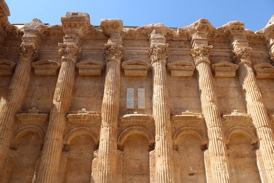 Historic Baalbek temple pillars