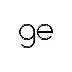 GE Logo monogram with slice rounded modern design template