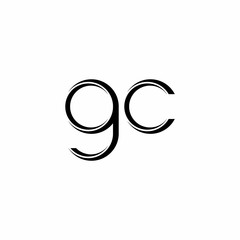 GC Logo monogram with slice rounded modern design template