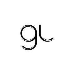 GL Logo monogram with slice rounded modern design template