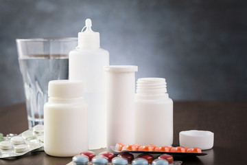 Medicament for arvi or flu and glass with water