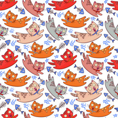  baby seamless pattern. cat pets