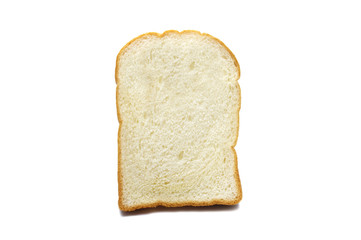 Slice of fresh homemade baked bread isolated on white background.