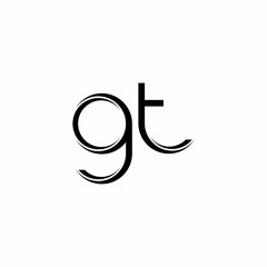 GT Logo monogram with slice rounded modern design template