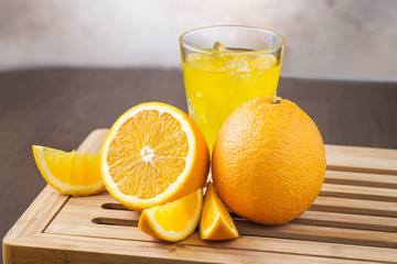 Orange fruit cut and with slices