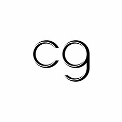 CG Logo monogram with slice rounded modern design template