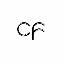 CF Logo monogram with slice rounded modern design template