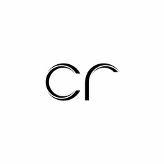 CR Logo monogram with slice rounded modern design template