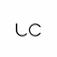 LC Logo monogram with slice rounded modern design template