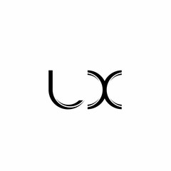 LX Logo monogram with slice rounded modern design template