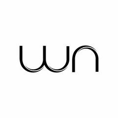 WN Logo monogram with slice rounded modern design template