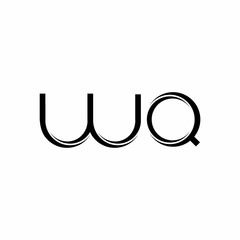 WQ Logo monogram with slice rounded modern design template